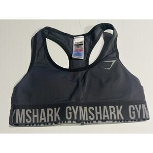 Gymshark Women's Small Racerback Sports Bra Grey Logo Workout gym gear top